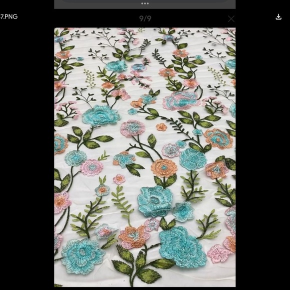 Blue Floral embroidered A- line mother of the bride dress Sz 12 NEW - Picture 3 of 7